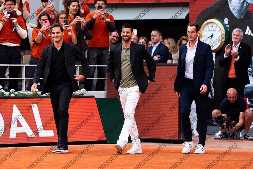 Rafael Nadal (ESP) hommage, Roger Federer (SUI) Novak Djokovic (SRB) Andy Murray (GBR) Céremonie d'hommage à Rafael Nadal HOMMAGE NADAL 
