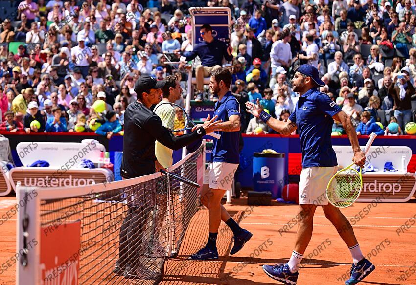 v.l. Fernando Romboli (Brasilien), Andres Molteni (Argentinien), Andrea Vavassori, Simone Bolelli (Italien) Hamburg, 24.05.2025, Tennis, Bitpanda Hamburg Open 2025, ATP 500, Herren Doppel, Finale HAMBOURG OPEN 