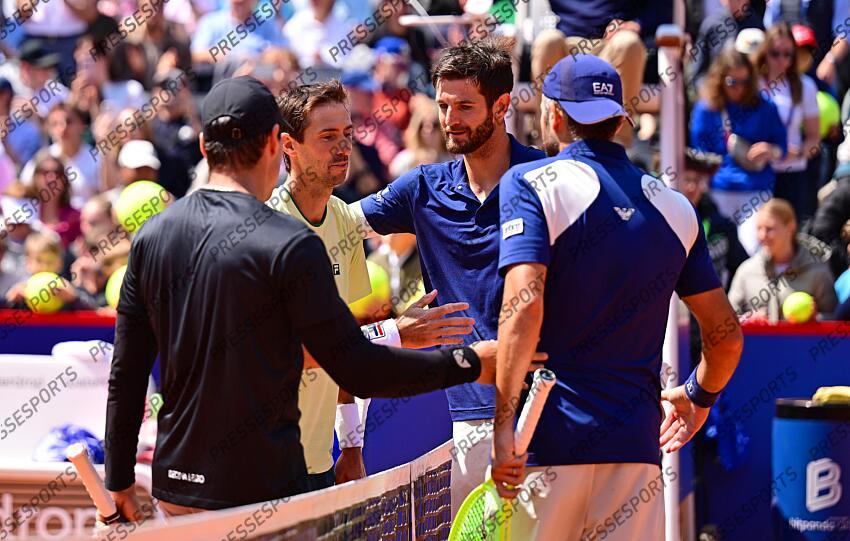 v.l. Fernando Romboli (Brasilien), Andres Molteni (Argentinien), Andrea Vavassori, Simone Bolelli (Italien) Hamburg, 24.05.2025, Tennis, Bitpanda Hamburg Open 2025, ATP 500, Herren Doppel, Finale HAMBOURG OPEN 