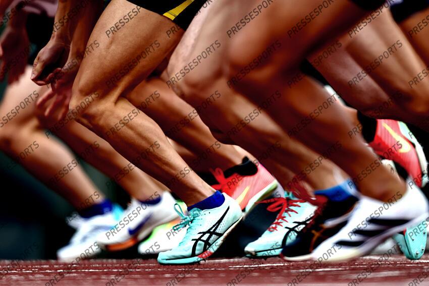 The detailed shot/General view, MAY 24, 2025 - Athletics : The 67th East Japan Industrial Athletics Championship, Men's 100m Heat at Kumagaya Sports Culture Park Athletics Stadium, Saitama, Japan. (Photo by Naoki Nishimura/AFLO SPORT) illustration depart 100 metres The 67th East Japan Industrial Athletics Championship 