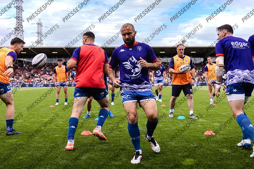 Echauffement ESCANDE (Eric) et equipe de Grenoble Avant match Pro D2 Finale 2025 MONTAUBAN - GRENOBLE Stade Ernest Wallon GRENOBLE-MONTAUBAN (19-24) 
