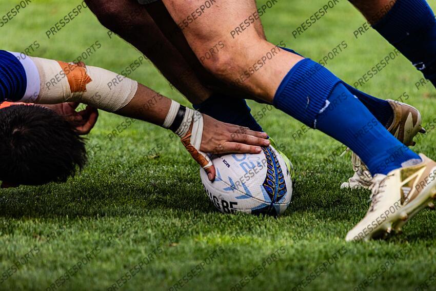 Illustration ballon Pro D2 au sol en sortie de ruck Pro D2 Finale 2025 MONTAUBAN - GRENOBLE Stade Ernest Wallon GRENOBLE-MONTAUBAN (19-24) 