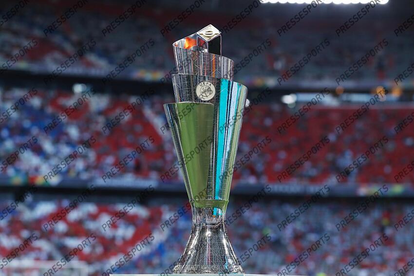 UEFA Nations League trophy, JUNE 4, 2025 - Football / Soccer : UEFA "Nations League" Semi-finals match between Germany 1-2 Portugal at the Munich Football Arena in Munich, Germany. (Photo by Mutsu Kawamori/AFLO) ALLEMAGNE-PORTUGAL (1-2) 