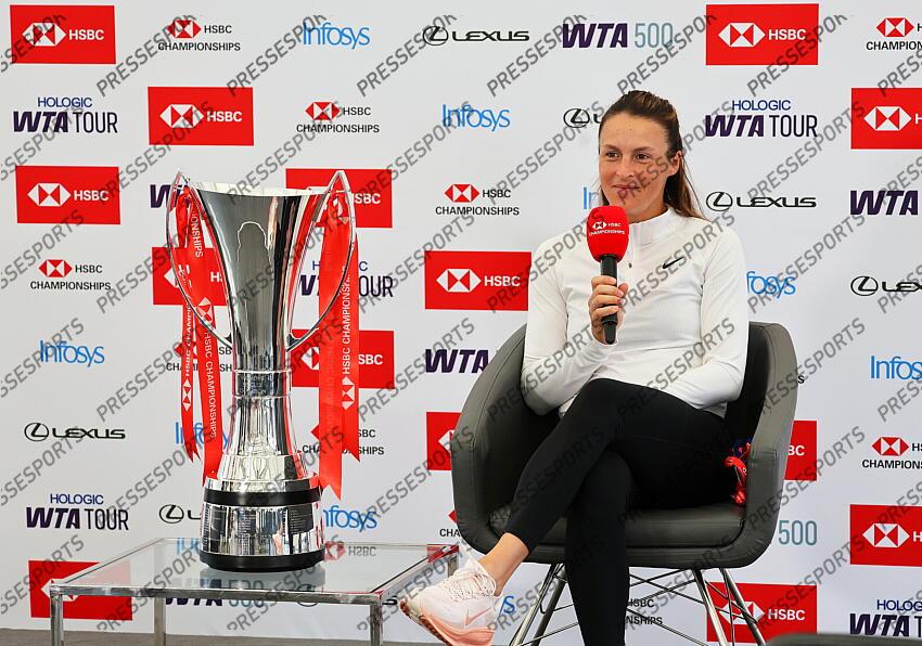 Siegerin Tatjana Maria (Deutschland) London, 15.06.2025, Tennis, HSBC Championships 2025 in Queens, Damen Einzel, Finale, Pressekonferenz TOURNOI DU QUEEN'S 