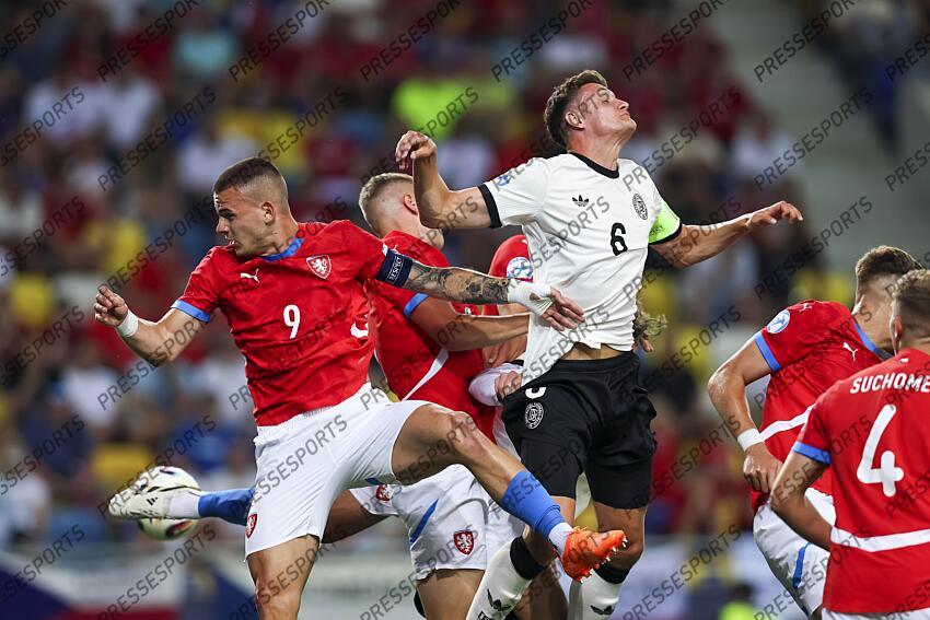 Vaclav Sejk (Czech Republic U21) Eric Martel (Germany U21) during the UEFA Under 21 Slovakia 2025 match between Czech Republic U21 2-4 Germany U21 at DAC Arena Stadium on June 15, 2025 in Dunajska Streda, Slovakia. U21 REPUBLIQUE TCHEQUE-U21 ALLEMAGNE (2-4) 