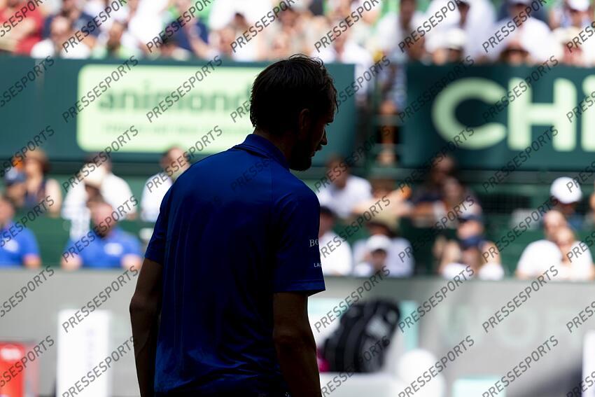 Tennis, ATP-Tour, Einzel, Finale, Bublik (Kasachstan) - Medvedev (Russland): Daniil Medvedev reagiert. Tennis: ATP-Tour - Halle/Westfalen 